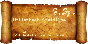 Hollerbach Szalóme névjegykártya